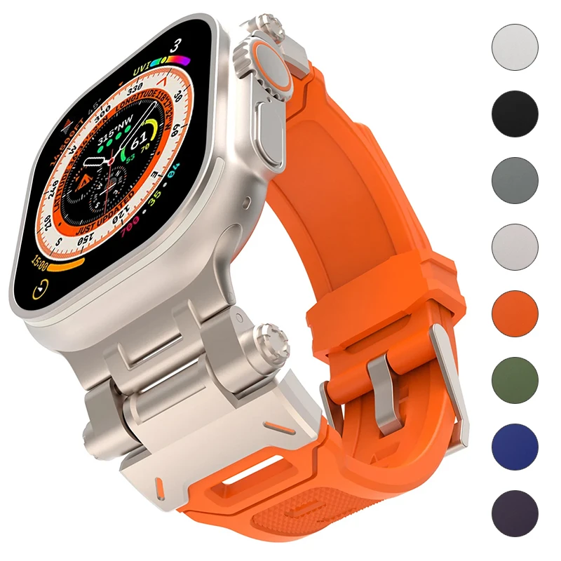 Titanium Color Silicone Sports Watch Band