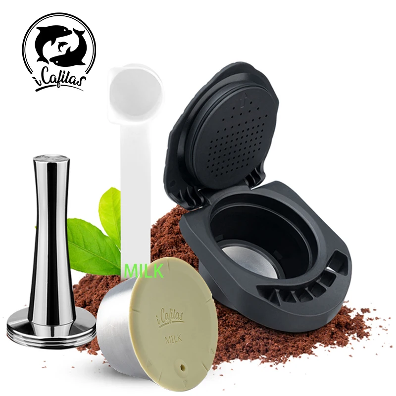 Icafilas Adattatore Ricaricabile Dolce Gusto Coffee Capsule Milk Pod Capsule Di Caffè In Acciaio Inossidabile Manomesso Per Geino Mahcine
