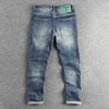 Embroidery Light American Casual Washed Denim Jeans for Men Four Season Slim Fit Straight Stretch Pants Y2k Youth Male Trousers 2