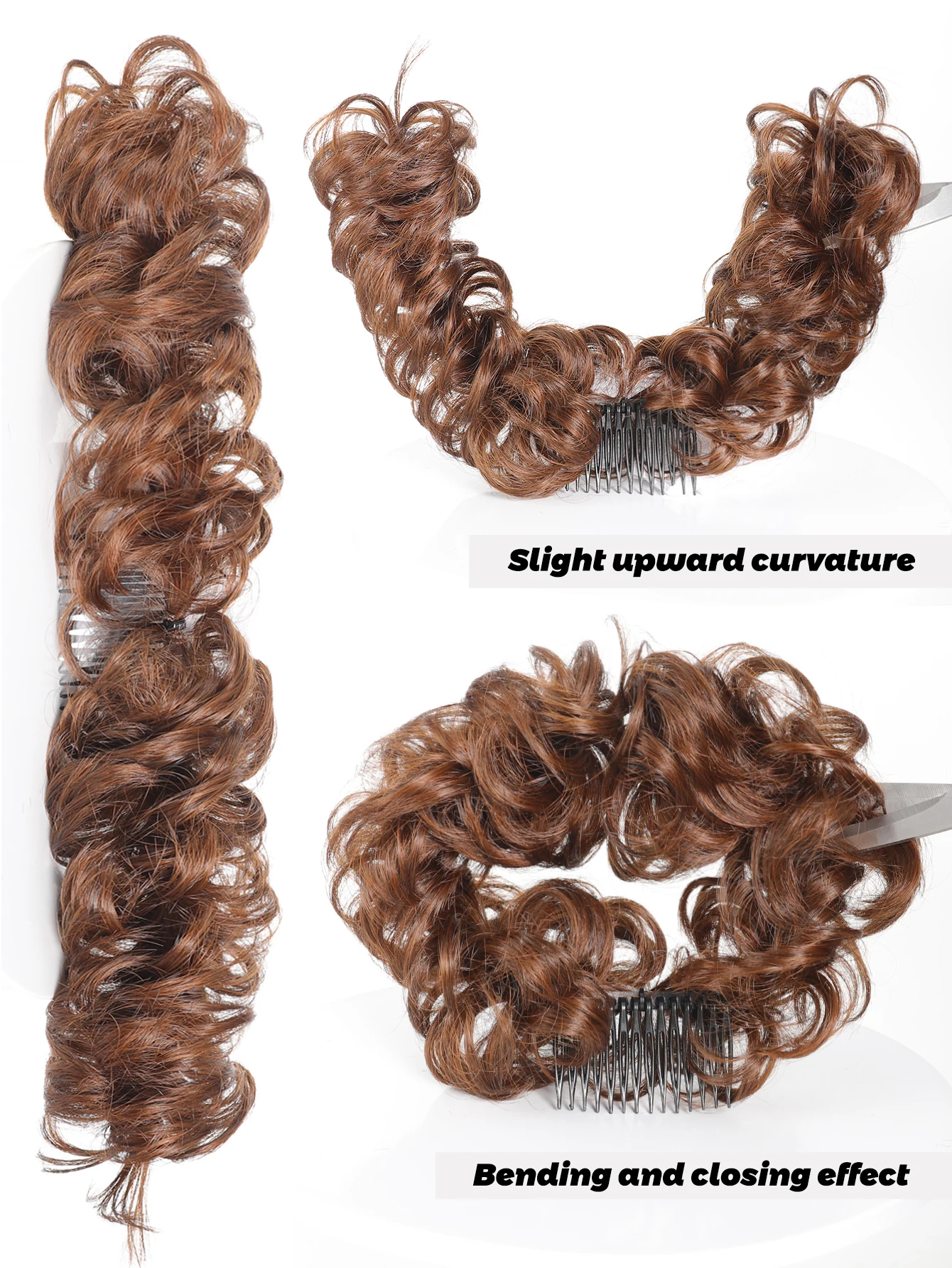 Synthetic Curly Hair Bun Extensions for Women