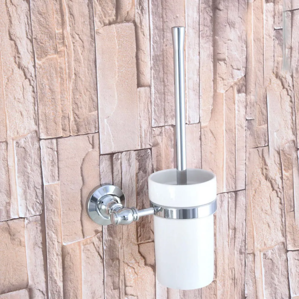 Becher- Und Toilettenbürstenhalter Aus Poliertem Chrom, Langlebiges Anhänger-Badezimmer-Accessoires-Set, Badezimmer-Accessoires Zba795