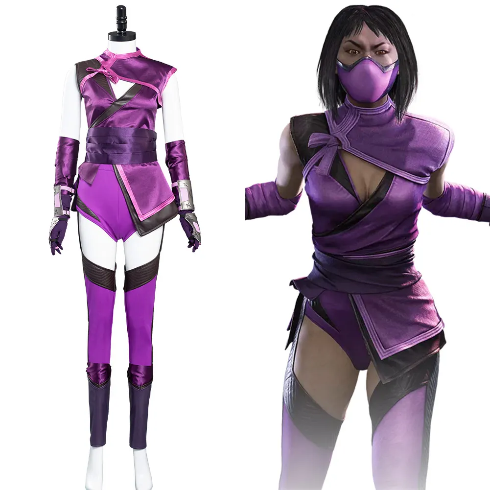 

Game Mortal Cos Kombat 11 Mileena Cosplay Costume Dress Female Halloween Carnival Role Play Suit