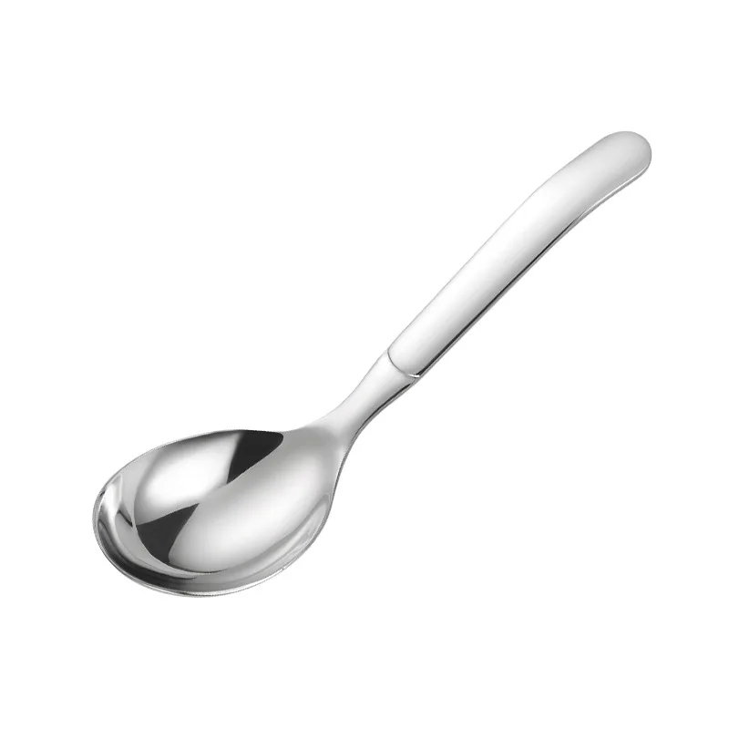 Oukeai 304 Stainless Steel Drinking Spoon Dessert Spoon Household Eating Thickeneded Round Soup Long Handle stainless steel spoon soup spoon