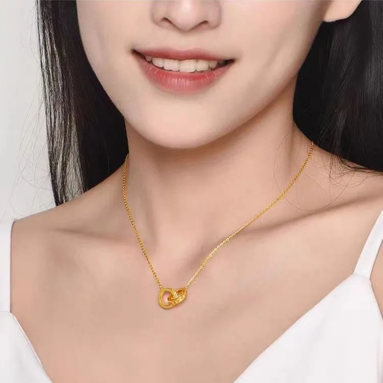 Gold AU999 Dragon Scale Phoenix Feather Necklace Bracelet Women's New 24K Real Gold Link Chandelier Luxury Jewelry
