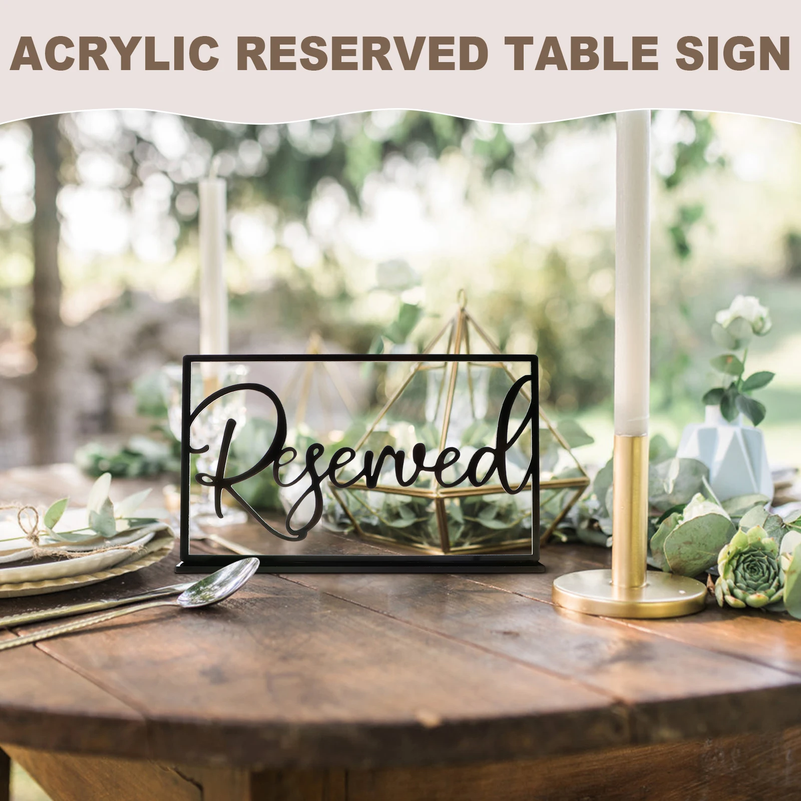 10/40Pcs Acrylic Table Card Sign Hotel Restaurant Reserved Table Signs Reminder Sign For Wedding Birthday Party Decor