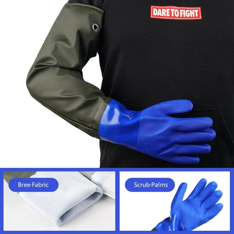 Durable and Slip resistant Long Waterproof Rubber Gloves Resist Acid,for Washing Dishes,Keep Your Arms Dry and Protected 5