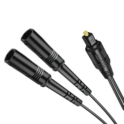 Digital Optical Audio Splitter Cable - Toslink S/PDIF 1 Input to 2 Output Fiber Optic Cord - 0.32m (Black)