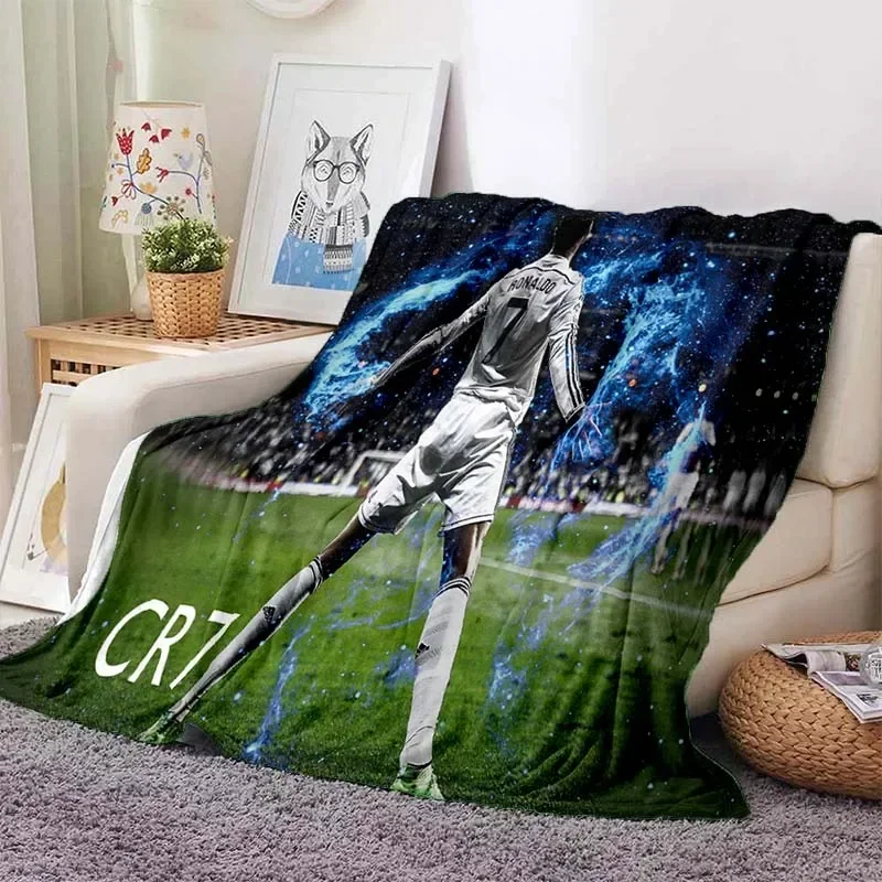

Fashion R-Ronaldo Pattern Flannel Soft Blanket Sports Living Room Bedroom Sofa Bed Blanket Birthday Gift Portable Picnic Blanket