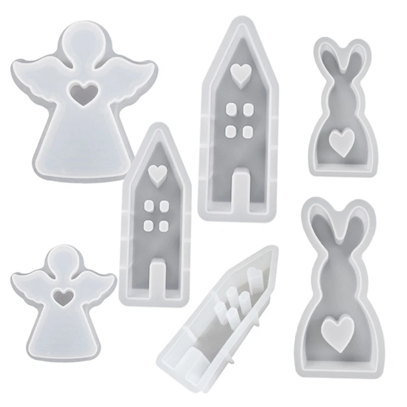 

Силиконовые формы, милые формы для свечей, углы/дом/формы в форме кролика, принадлежности для ювелирных изделий