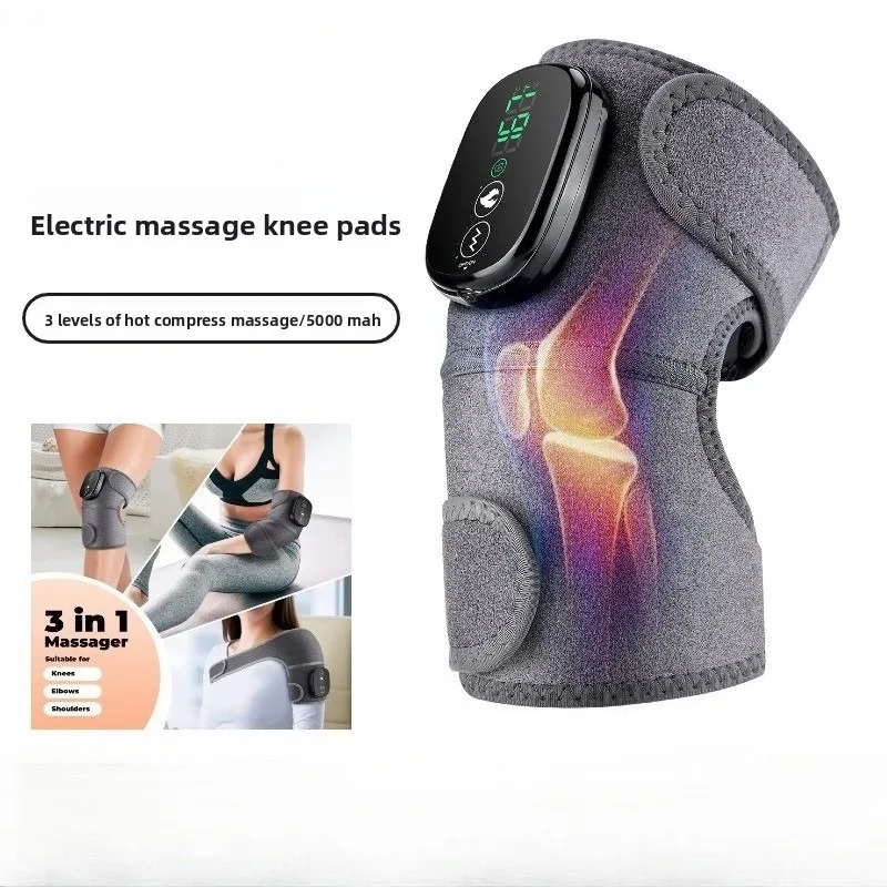 3 in 1 Electric Heating Knee Shoulder Elbow Brace LED Display Vibration Massage Support Belt Strap Joint Brace Care Muscle Relax