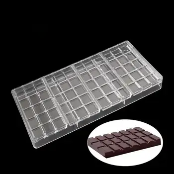 New Classic Long Bar Chocolate Mold Transparent Grid Hard Plastic Chocolate Candy Mold Food Grade Plastic 2