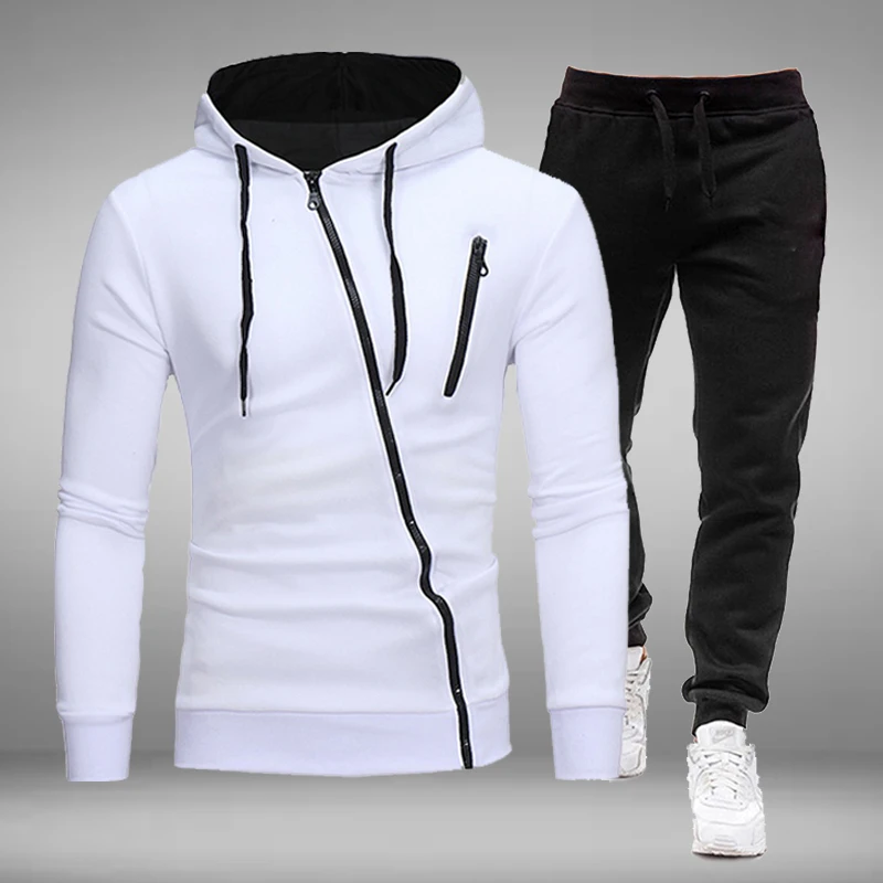 Men's Sets Men's Tracksuit Outdoor Zipper Jackets Pants Sets Casual Hooded Jogging Suit Sportswear Set Fitness Sport Suits Man Clothing mens sweat suits sets