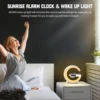 LED Smart Wake Up Light RGB Night Light with Wireless Speaker 15W Wireless Rechargeable Desk Lamp for Bedroom Bedside Game Room 5