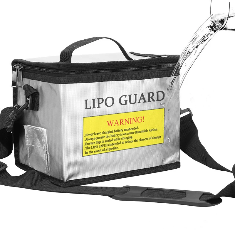 Lipo Battery Safety Bag Portable Explosion-proof Fireproof Storage Bag With Safe Guard 215*145*165mm Size For RC Drone Batteries 4