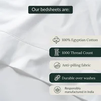 High End Egyptian Cotton Bed Sheet Set 1000TC Fitted Sheet Flat Top Sheets Pillowcase Luxury Bedding Set Double King Queen Size 2