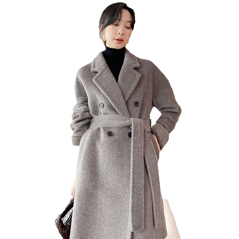 

Новое женское Короткое шерстяное пальто из верблюжьего флиса