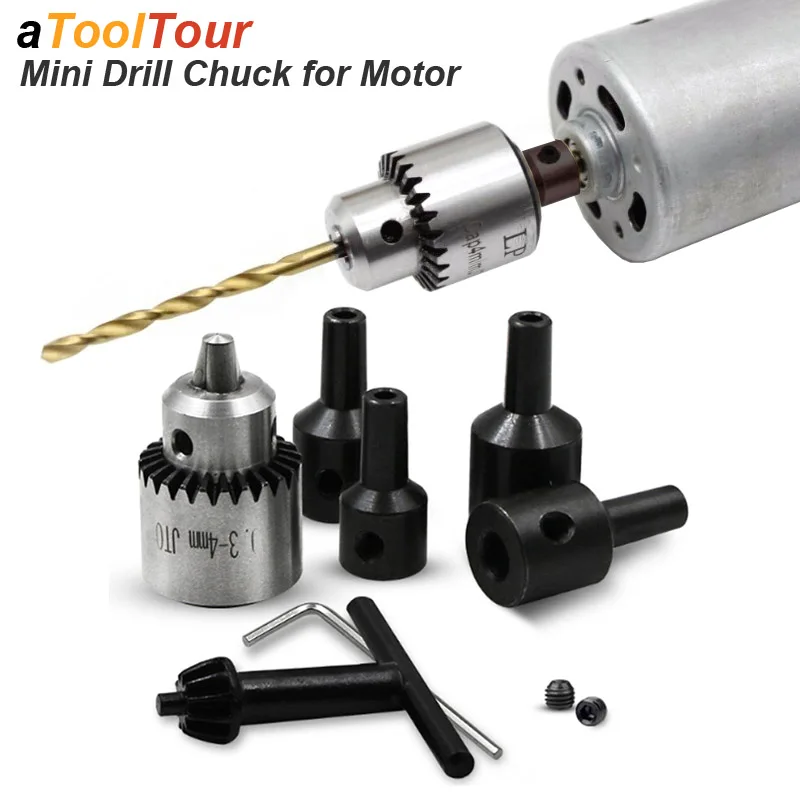 Micro Motor Drill Chuck JT0 with Key 4mm 5mm 6mm 8mm Adapter Rod Mini Cartridge Taper Mounted Mandrino Shaft Sleeve