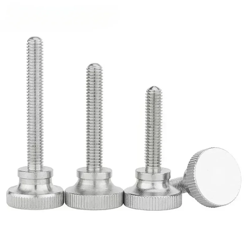 304 Stainless Steel Thumb Curtain Wall Glass Lock Screw GB834 M2 M3 M4 M5 M6 Knurled Step High Head Hand Tighten Adjust Screw