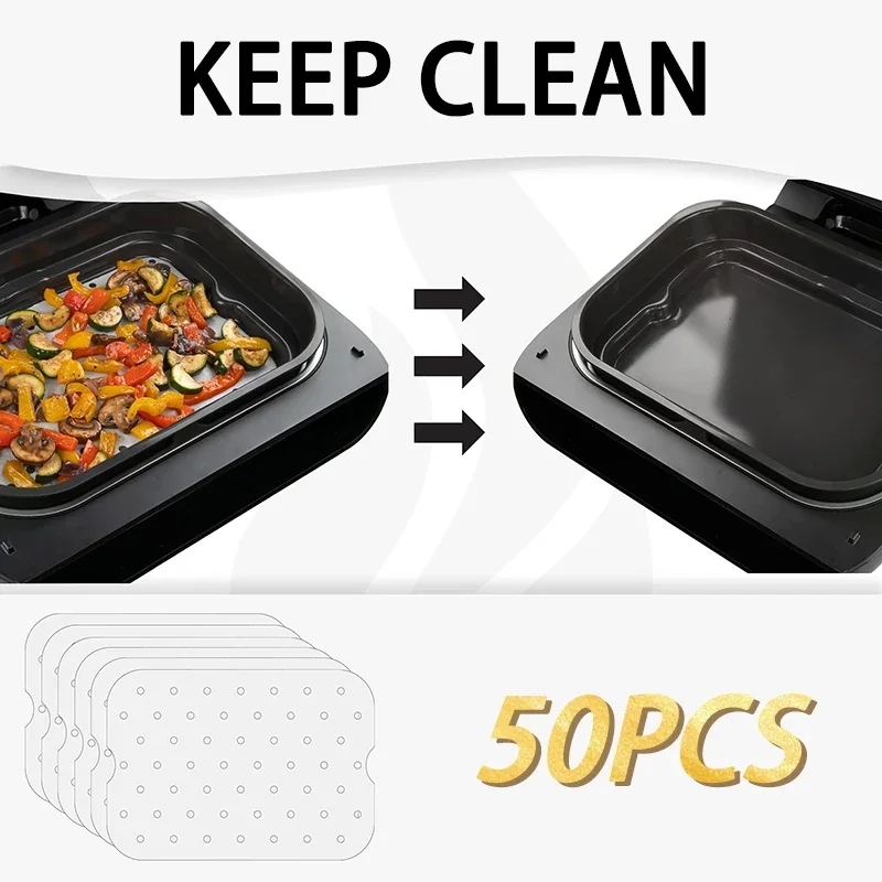 Air Fryer Liners Air Fryer Parchment Paper for FG551 Ninja Foodi Smart XL 6-in-1 Indoor Grill Non-stick Perforated Airfryer Liner Baking Tools