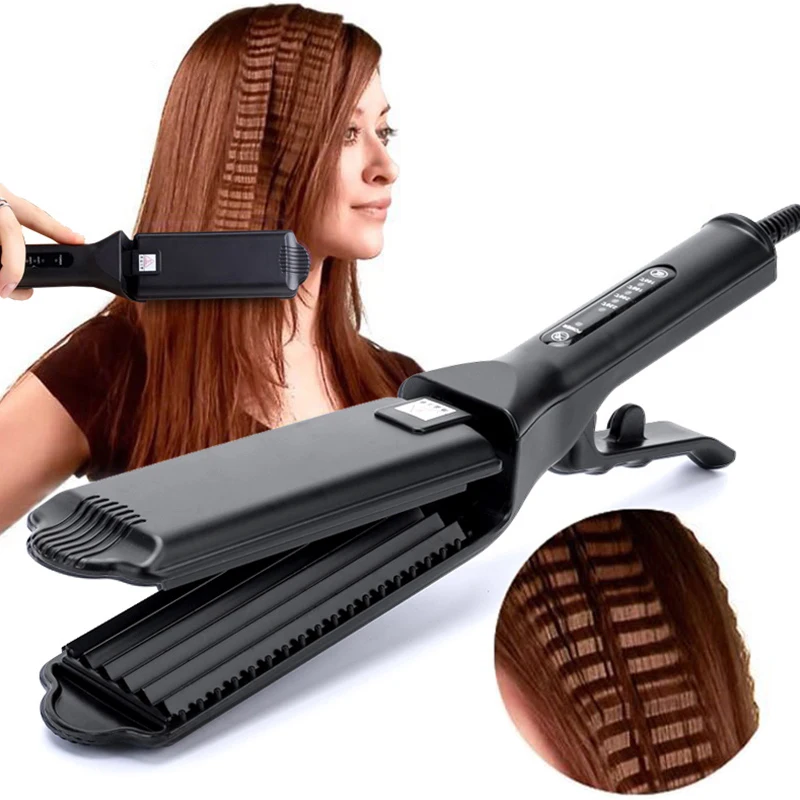 Professional Hair Curler Curling Iron Wand Corrugation Plate Clip Ceramic Corrugated Wave Corn Irons Wave Curler Styling Iron