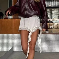 Sexy Lace White Asymmetrical Midi Skirts Street Chic Satin High Waist Slim Skirt Summer Casual Solid Skirt Female 2025 - Image 3
