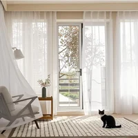 Custom Size White Sheer Curtains For Living Room Window Transparent Tulle Curtain Wedding Drapes Home Decor 2