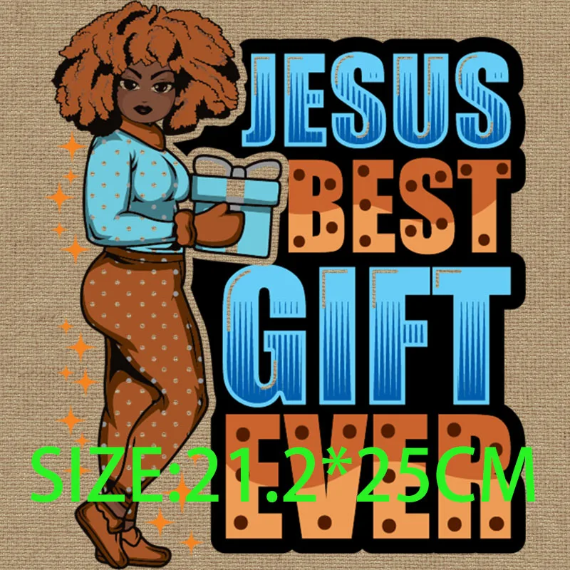 Custom Iron On logo Patches Afro Black Women Christmas Quotes Jesus Best  Gift Ever I Run On Cofffee Christmas Cheer DTF Transfer - AliExpress