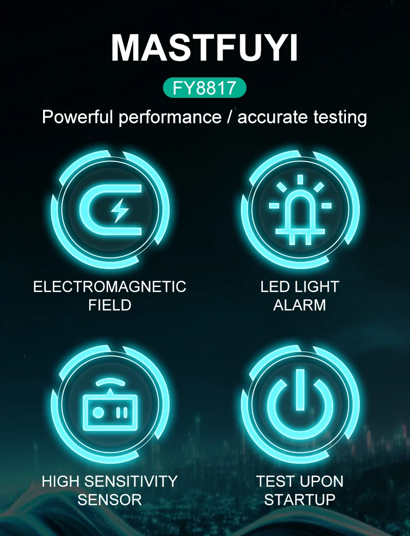 MASTFUYI 5-LED EMF Meter Magnetic Field Detector Ghost Hunting Paranormal Equipment Tester Portable Counter Professional Tester 6