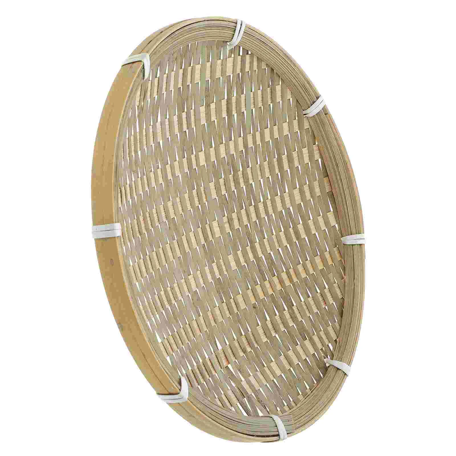 Bamboo Woven Tray Bread Tray Decorative Serving Basket Vegetable Basket Bamboo Bread Basket