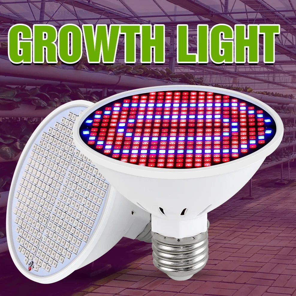 Светодиодсветильник фитолампа для выращивания растений, ламсветильник полного спектра для выращивания растений в доме, лампа для гидропонных систем, E27