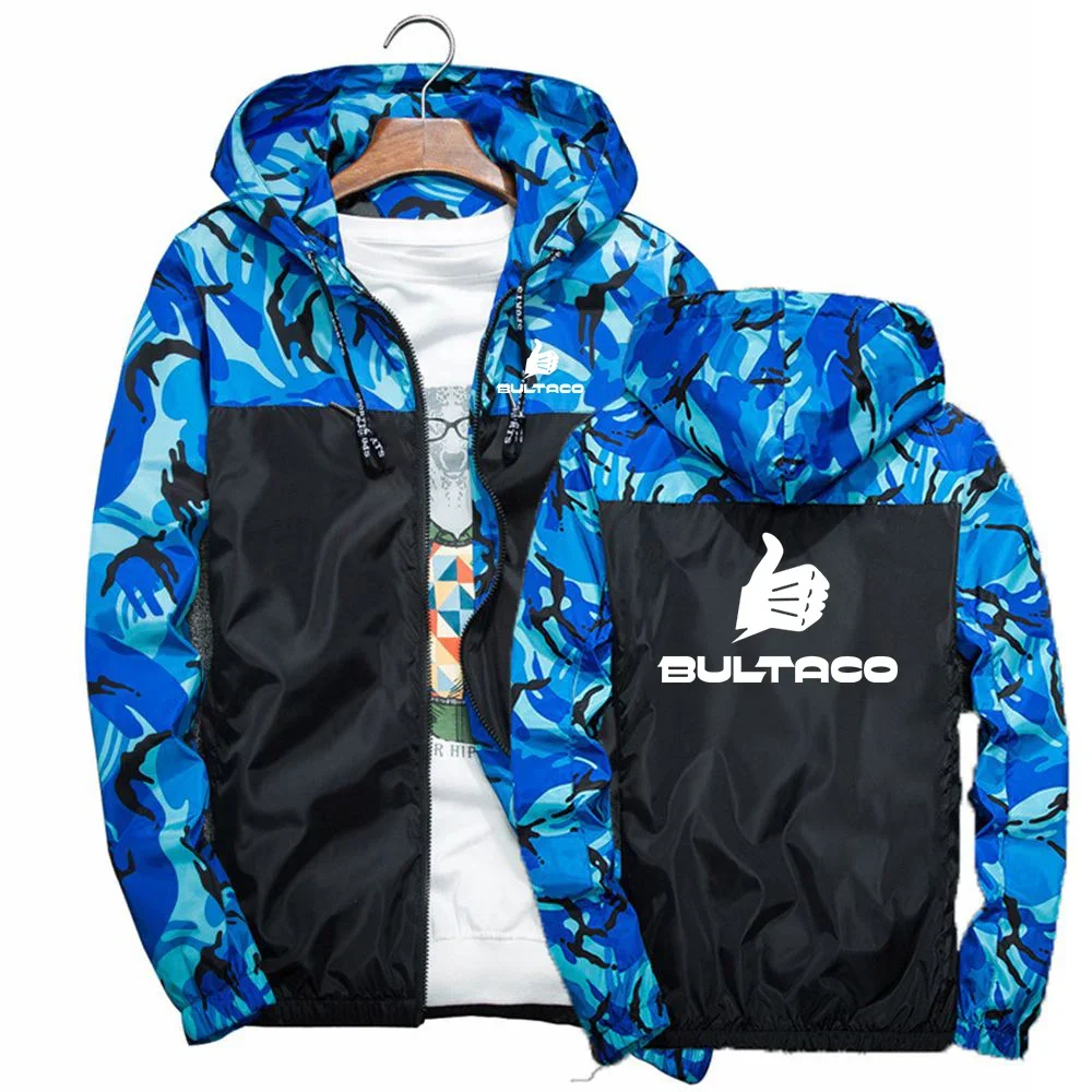 

Buitaco Cemoto Motorcycles 2024 Men's New Print Splicing Camouflage Coat Long Sleeves Zip Hoodies Cotton Jackets Windbreaker Top