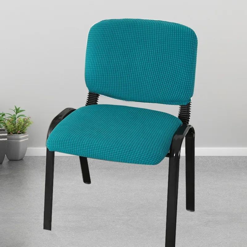 Split Low Back Chair Covers Jacquard Solid Color Simple Elastic Modern Home Decor Chair Dust Protect Cover Office Stool Covers 6