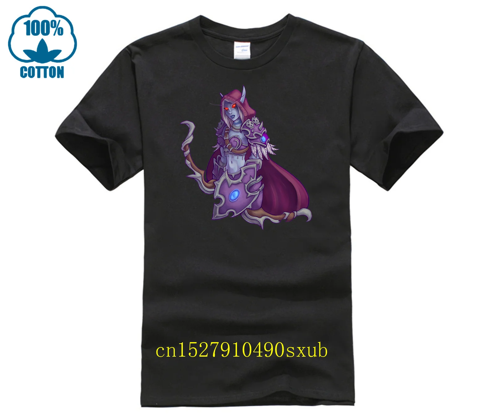 Lady Sylvanas Windunner, The Banshee Queen T-Shirt T-Shirt Da Uomo Wow Tee Manica Corta