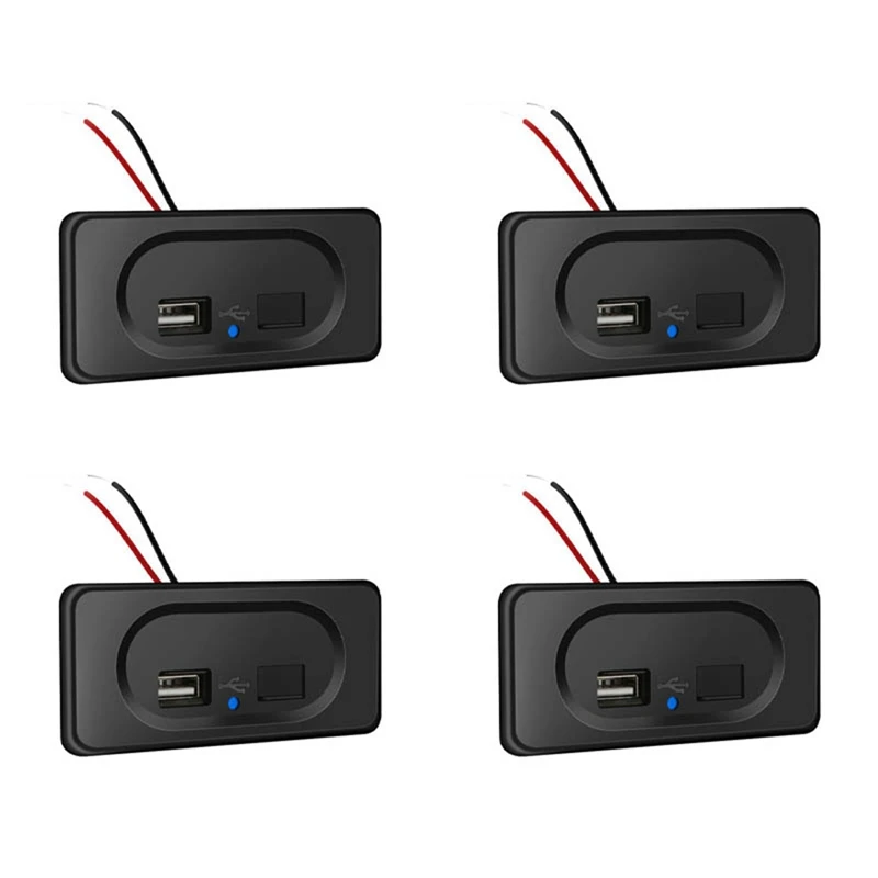 

3.1A Waterproof One Drag Two 5V Modified USB Car Charger Car Mobile Phone USB Charger Conversion Outlet Power Adapter (4 Pcs)