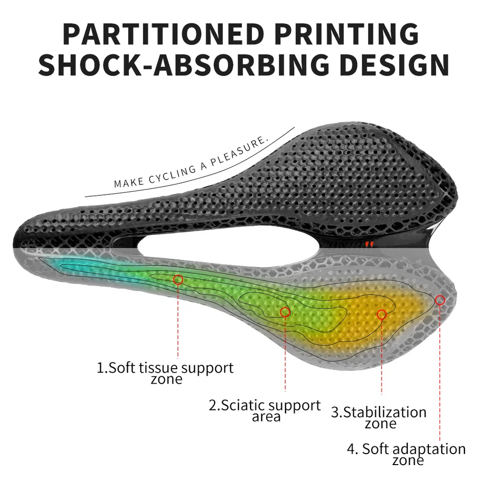 Onirii-軽量カーボンファイバー3Dプリント自転車シート,耐衝撃