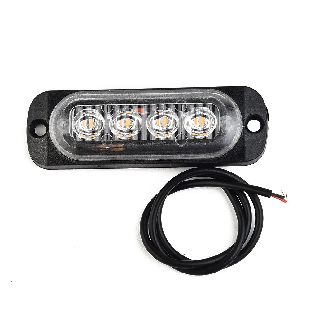 

Lightbar Truck Car Urgent Light Recovery Strobe Flashing 12W 4pcs/light Beacon Lamp Black Shell+Transparent Lens