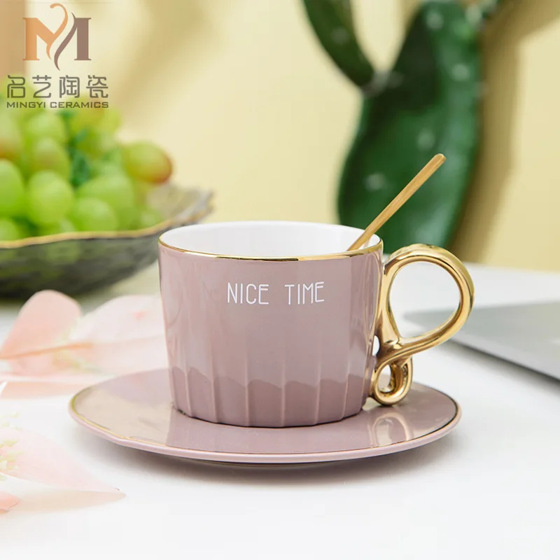 

Ceramics Mug Dish Spoon Modern Simplicity Coffee Cup European Afternoon Tea Cup Coffee Mug Home Bar Party Drinkware Decor Cups