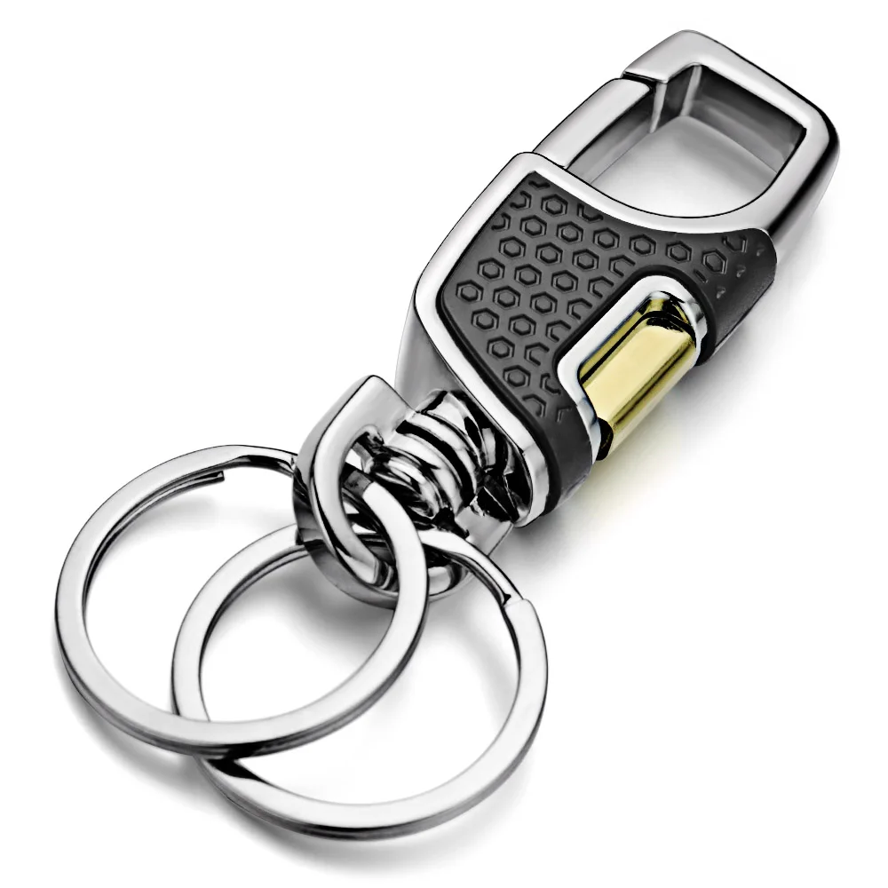 

Double Switch Keychain Metal 360 Degrees Rotatable Metal Key Holder Rings Buckle For Men's Car Keyring Waist Creative Gifts K416