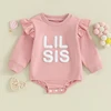 2023-09-08 Lioraitiin Baby Girls Sister Mataching Outfit Set Big Sis Shirt/Lil Sis Romper Crewneck Sweatshirt Romper 3