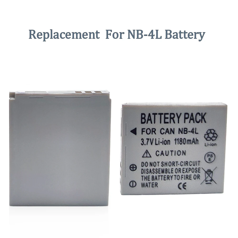 Batteria 1180Mah Nb-4L Nb4L 4L Per Canon Ixus 40,30,50,55,60,65,70,75,80,90,I5,I7,Sd400,Wa60,Tx1,Ds4,255Hs,100Is Batterie Per Fotocamera