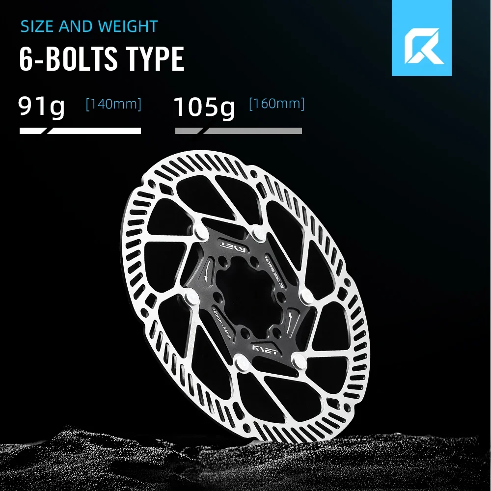 RYET Floating Disc Brake Rotor 140mm 160mm 6-Bolt Center Lock MTB - Image 3