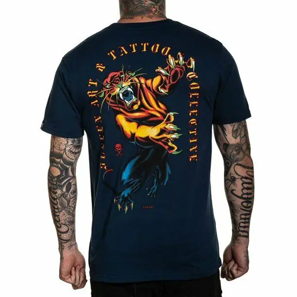 Sullen Eneko Panther Tiger Claws Wild Tattoo Ink Zanne Punk Biker Shirt Scm3632 Maniche Lunghe O Corte