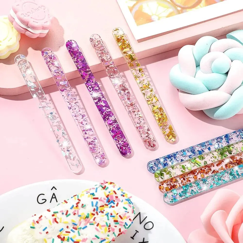 Ice Cream Sticks 20Pcs Reusable Ice Cream Sticks Acrylic Popsicle Sticks Creamsicle Cakesicle Cake Candy Pop Ice Lollies DIY Crafts