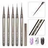 5PCS/set 6/9/12/15/18mm Nail Liner Brush Set Drawing Lines Stripe Painting Flower Pen Nail Art Manicure Metal Handle Brush Set 1