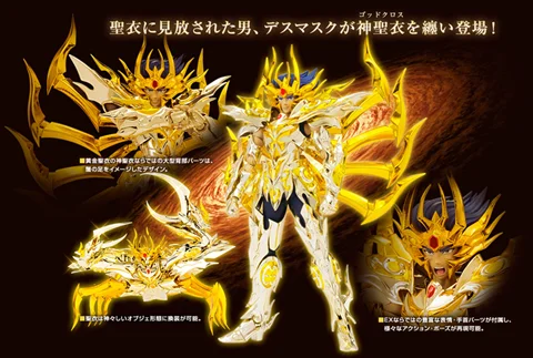 

In Stock Original Saint Seiya Myth Cloth EX Soul Of Gold SOG Death Mask Mephisto Action Figure Model Toys
