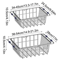 Stainless Steel Telescopic Sink Drain Rack Non-Slip Dish Drying Kitchen Bathroom Countertop Organizer Rack for Household Use 5
