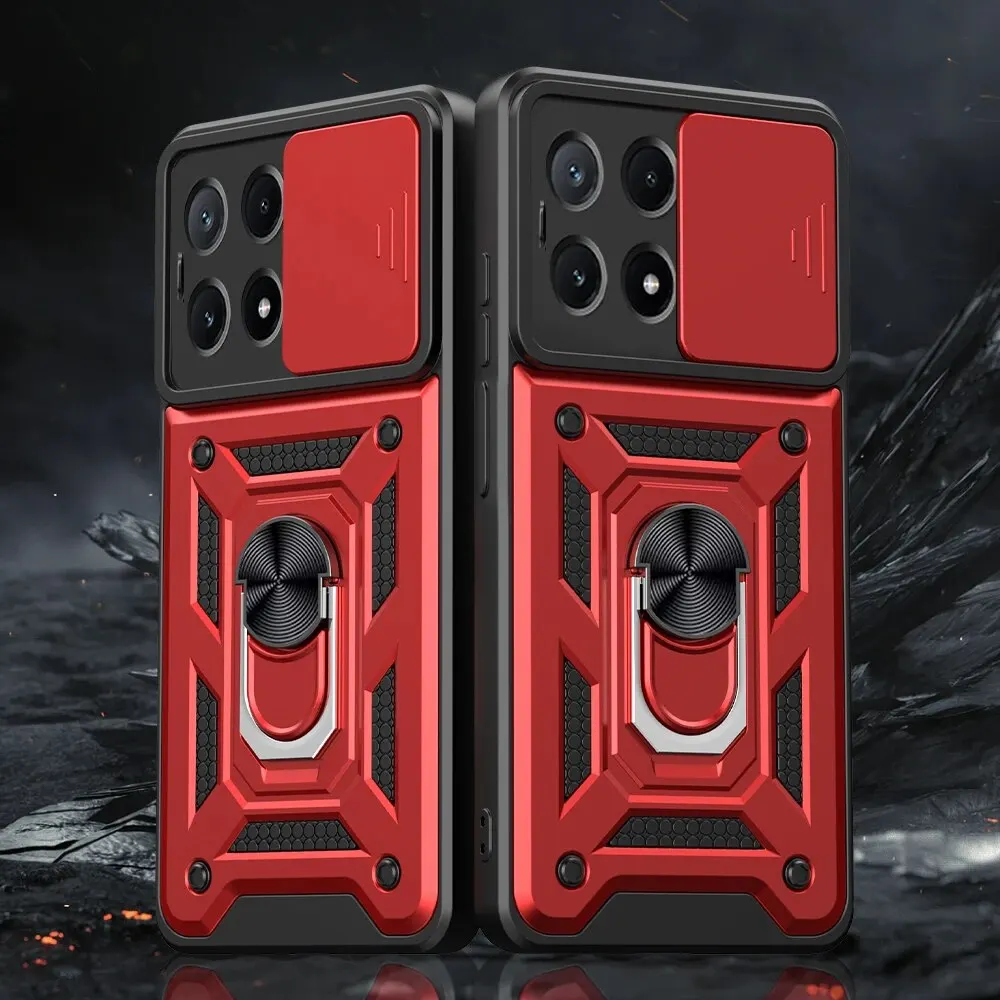 Shockproof Armor Case with Car Magnetic Holder Ring and Camera Protection