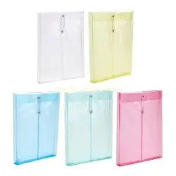 20 Pcs Clear File Bags String Closure File Wallet Waterproof File Folder D0UA