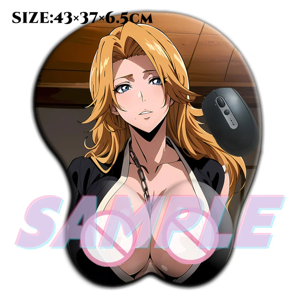 Nsfw Breast|bleach Rangiku 3d Silicone Mouse Pad - Nsfw Anime Gaming Mat  43x37cm