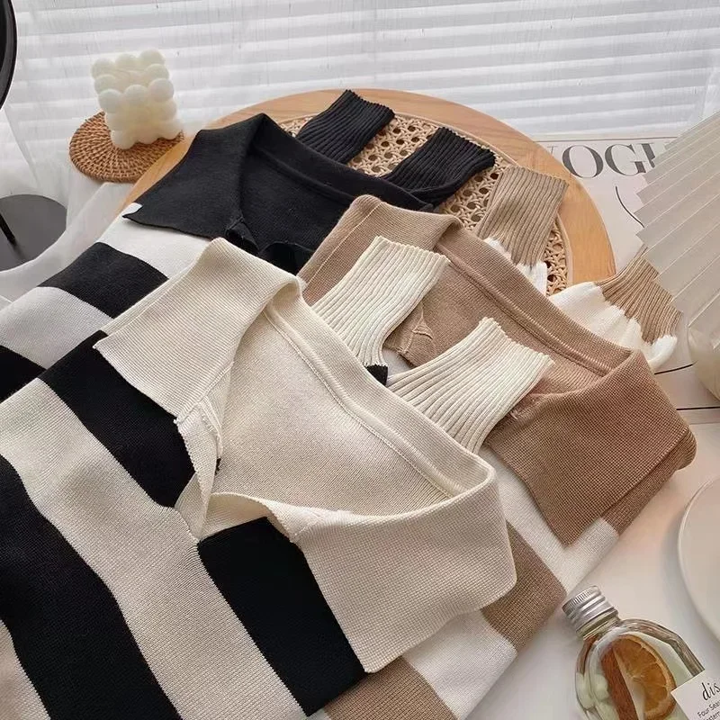 Women Ladies O-Neck Long Sleeve Knit Top Sweaters Shirts Loose Blouse - Image 3